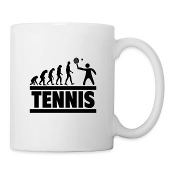 Tennis-Evolution: Vom Mensch zum Tennisspieler - Tasse - Weiß - Rechts