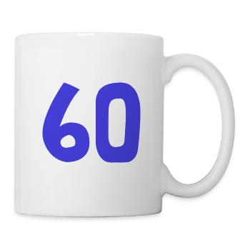 60. 60 JAHRE. 60-JÄHRIGES JUBILÄUM. 60. GEBURTSTAG. - Tasse - Weiß - Rechts