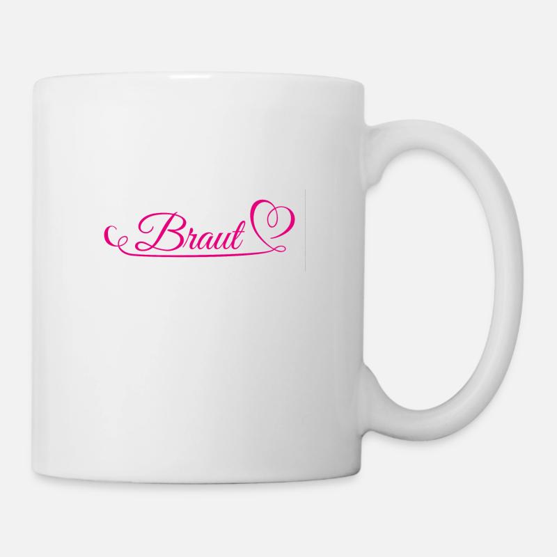 Braut mit geschwungenem Herz - Tasse - Weiß