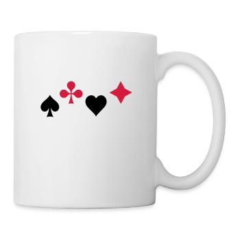 Pik Ass Herz Poker Blackjack Symbol Karten Kasino - Tasse - Weiß - Rechts