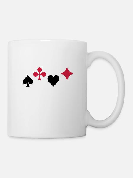 Ace coeur Poker Blackjack Cartes Casino icône - Mug blanc - blanc