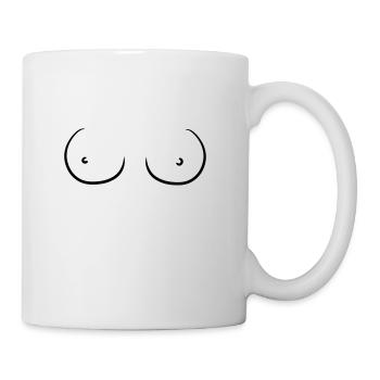 Boobs T-Shirt Gift Idea Christmas Funny Fun - Mug - white - Right