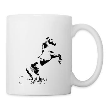 Tête de cheval, chevaux, équitation, équitation, silhouette - Mug blanc - blanc - Droite