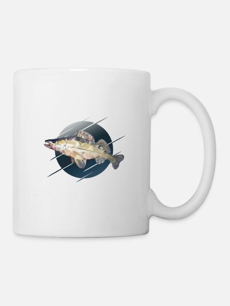 Zander Angeln Fischen - Tasse - Weiß