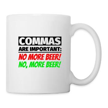 Funny English Teacher Comma Beer Gift - Mug - white - Right