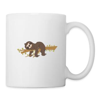 Fauler Faulenzer Relax Faultier Spruch Rente - Tasse - Weiß - Rechts