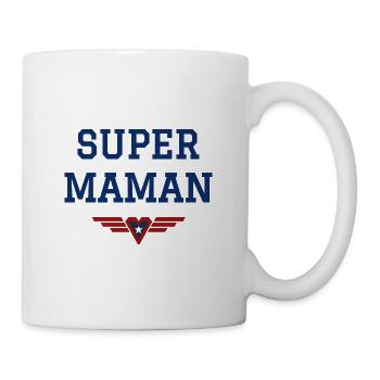 Super Maman - Cœur et ailes - Mug blanc - blanc - Droite