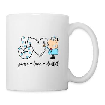 Peace Love Dental Dentist Dental Assistant - Mug - white - Right