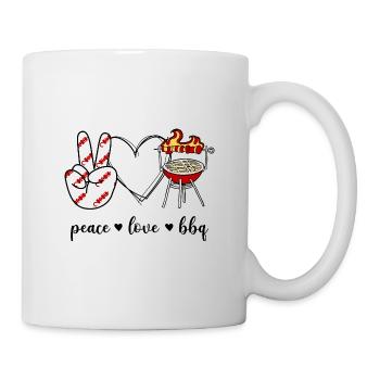 Peace love bbq - Tasse - Weiß - Rechts