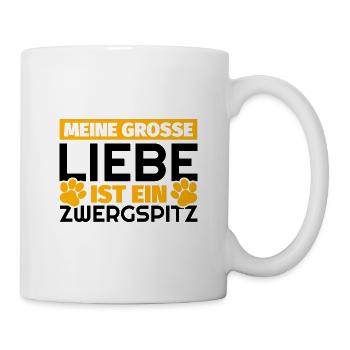 Zwergspitz Geschenke lustig - Tasse - Weiß - Rechts