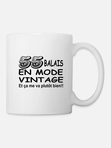 Anniversaire 55 ans / Humour / Cadeau 55 ans - Mug blanc - blanc
