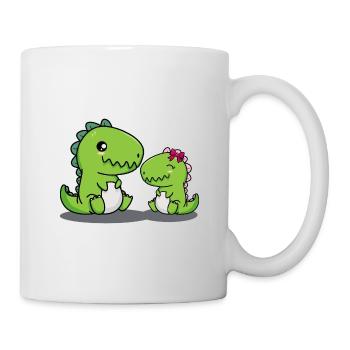 Großer Bruder Dino Geschwister Kleine Schwester - Tasse - Weiß - Rechts
