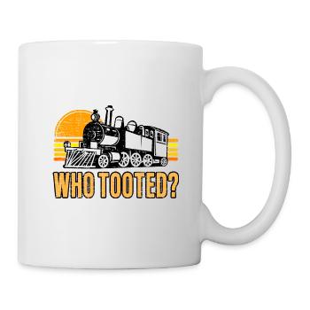 Qui a sonné des trains à vapeur rétro rétro - Mug blanc - blanc - Droite