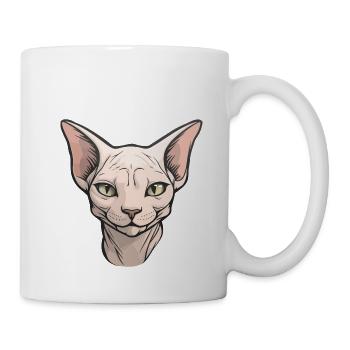 Sphynx Katze haustier Katzen Haarlos Tier Süß - Tasse - Weiß - Rechts