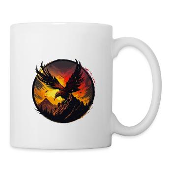 Puissant phénix montant, ligne d’icônes - Mug blanc - blanc - Droite