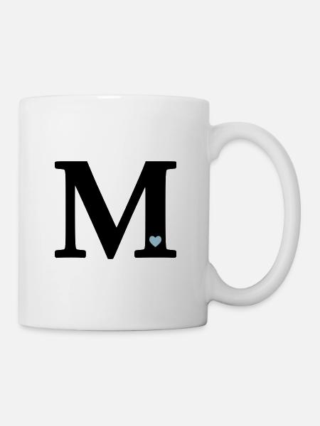 Buchstabe M Anfangsbuchstabe - Tasse - Weiß