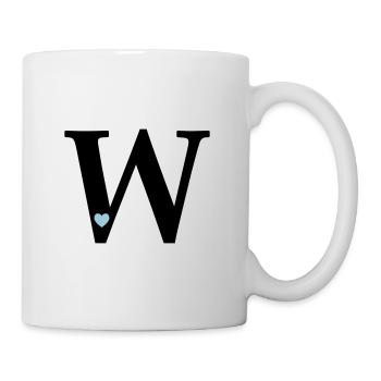 Buchstabe W Anfangsbuchstabe - Tasse - Weiß - Rechts