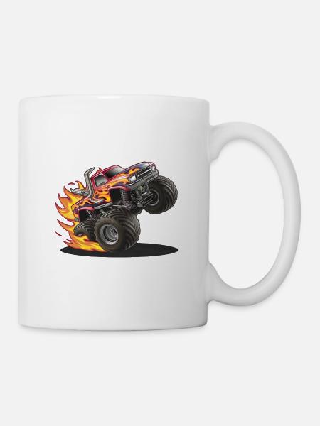 Monstertruck mit lodernden Reifen - Mugg - vit