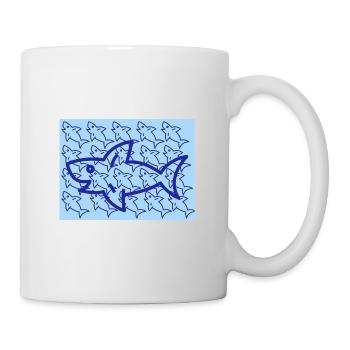 Haifisch Design für Sommer - Tasse - Weiß - Rechts