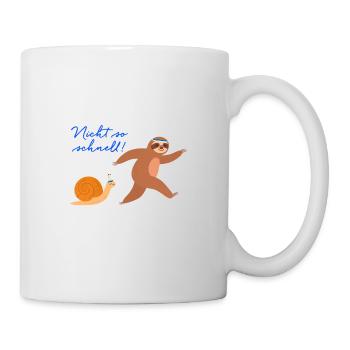 Sloth,jogging,running,snail, sport - Mug - white - Right