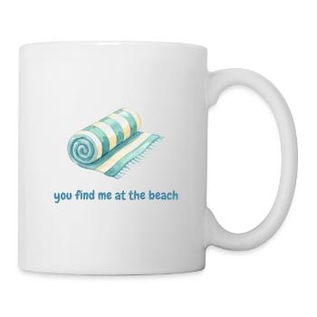 Tu me trouves à la plage - Mug blanc - blanc - Droite