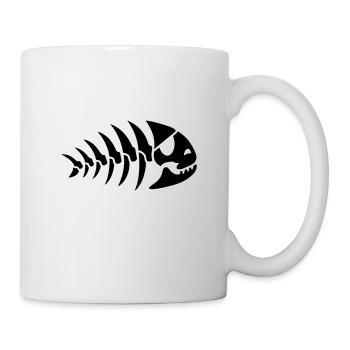 LUSTIGE FISCHGRÄTE MIT AUGENKLAPPE - Tasse - Weiß - Rechts