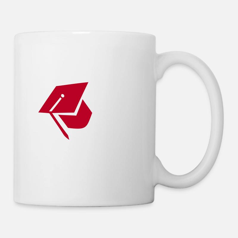 doktorhut uni abi barett doktorhut mortarboard - Tasse - Weiß