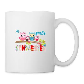 grande famille d'oiseaux soeur - Mug blanc - blanc - Droite