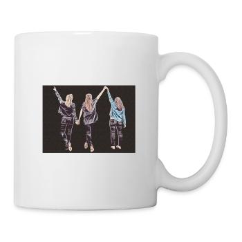 Design three girlfriends in pop art style dark - Mug - white - Right