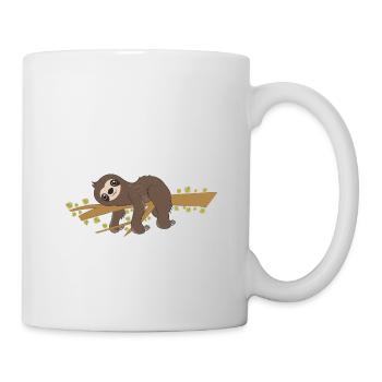 Fauler Faulenzer Relax Faultier Spruch Stress - Tasse - Weiß - Rechts