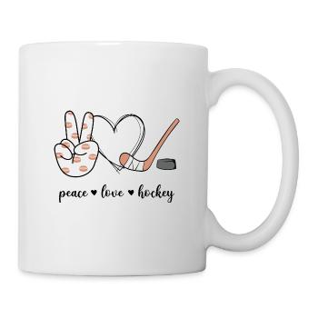 Peace Love Hockey - Tasse - Weiß - Rechts