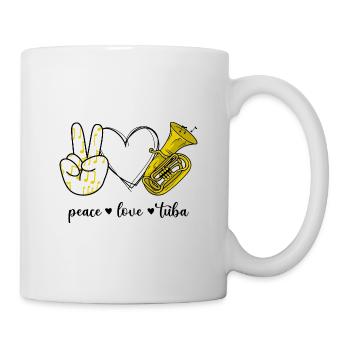 Peace Love Tuba - Tasse - Weiß - Rechts