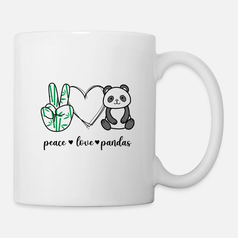 Peace Love Pandas - Tasse - Weiß