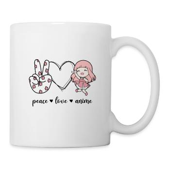 Peace Love Anime - Tasse - Weiß - Rechts
