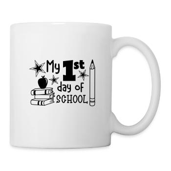 MON PREMIER JOUR D’ÉCOLE INSCRIPTION ABC VERDICT - Mug blanc - blanc - Droite