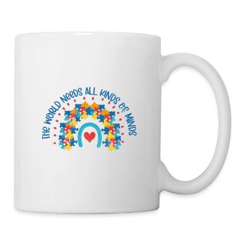WELT BRAUCHT ARTEN VON KÖPFEN AUTISMUS ADS SPRUCH - Tasse - Weiß - Rechts