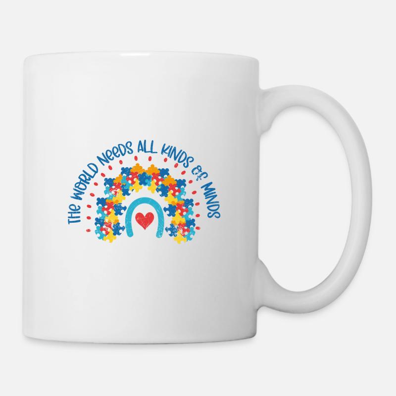 WELT BRAUCHT ARTEN VON KÖPFEN AUTISMUS ADS SPRUCH - Tasse - Weiß