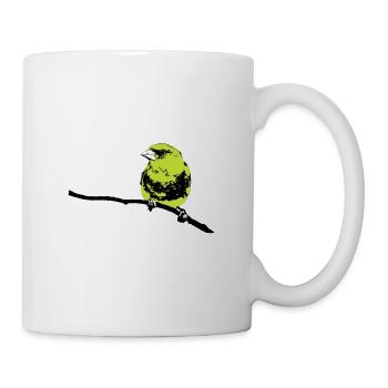 Grünfink modern - Tasse - Weiß - Rechts