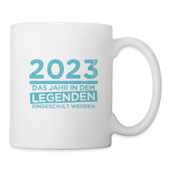 Einschulung Spruch - Schulanfang 2023 1. Klasse - Tasse - Weiß - Rechts