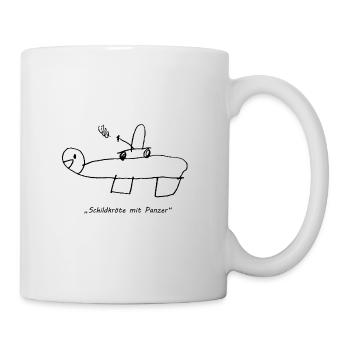 Schildkröte mit Panzer schwarz Kindermund - Tasse - Weiß - Rechts