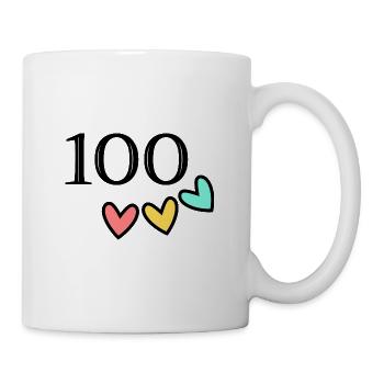 100. 100 JAHRE. 100-JÄHRIGES JUBILÄUM. 100. GEBURTSTAG - Tasse - Weiß - Rechts