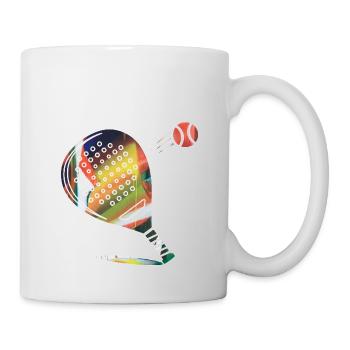 Padel Tennis, Tennis, Graffiti, bunt - Tasse - Weiß - Rechts