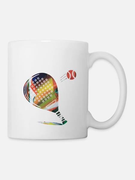 Padel Tennis, Tennis, Graffiti, bunt - Tasse - Weiß