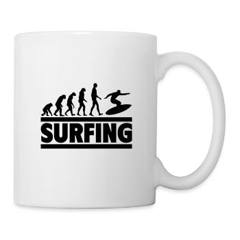 Evolution des Surfens Vom Menschen zum Surfer - Tasse - Weiß - Rechts