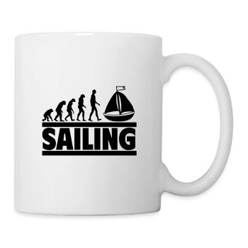 L’évolution de la navigation : de l’homme au capitaine - Mug blanc - blanc - Droite