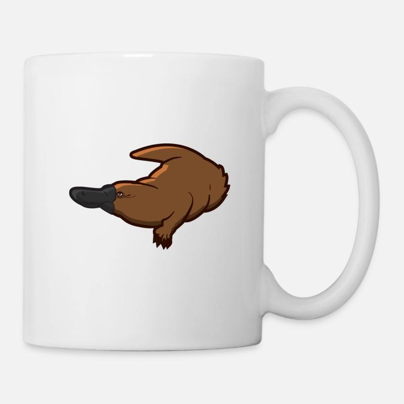Un ornithorynque avec un grand bec de canard - Mug blanc - blanc