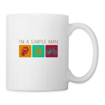 Je suis un homme simple - VTT, bière et rock - Mug blanc - blanc - Droite