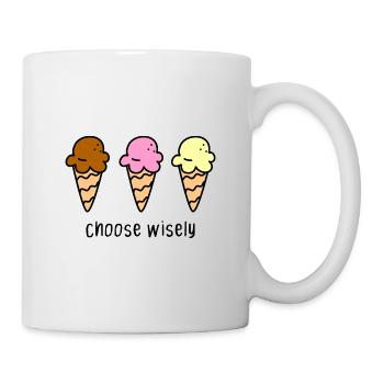 Glaçons chocolat fraise d’été Drôle doux BD - Mug blanc - blanc - Droite