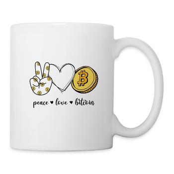Peace Love Bitcoin - Mug - white - Right
