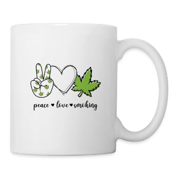Peace Love Smoking Frieden Raucher - Tasse - Weiß - Rechts